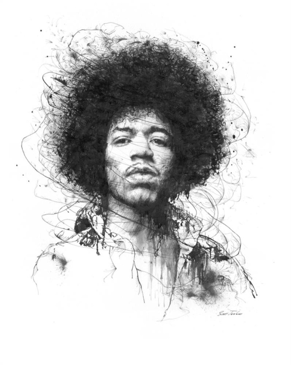 Scott Tetlow — Jimi Hendrix II (mounted)
