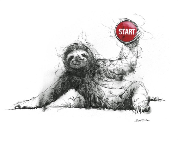 Scott Tetlow — Sloth Start (mounted)