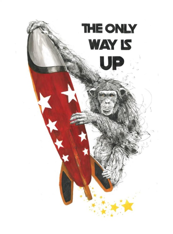 Scott Tetlow — The Only Way Is Up - Miniature (mounted)