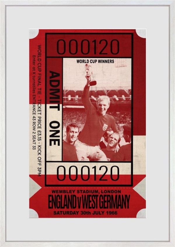 Linda Charles — Admit One - World Cup Winners (framed)