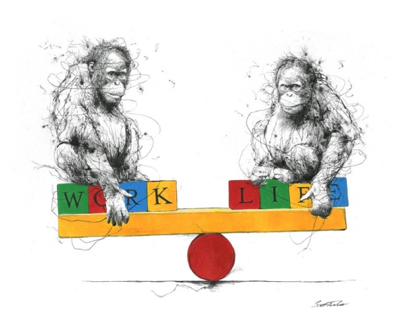Scott Tetlow — Work Life Balance! - Miniature (mounted)