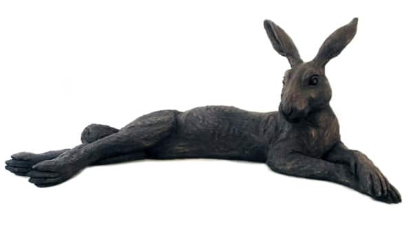 Large Reclining Hare by Suzie Marsh