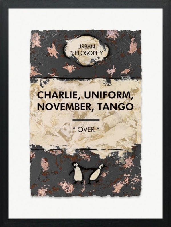 Hue Folk — Charlie, Uniform, November, Tango - Bronze Leaf (framed)