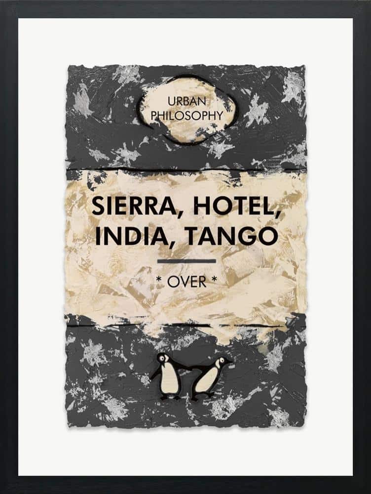 Sierra, Hotel, India, Tango – Silver Leaf by Hue Folk